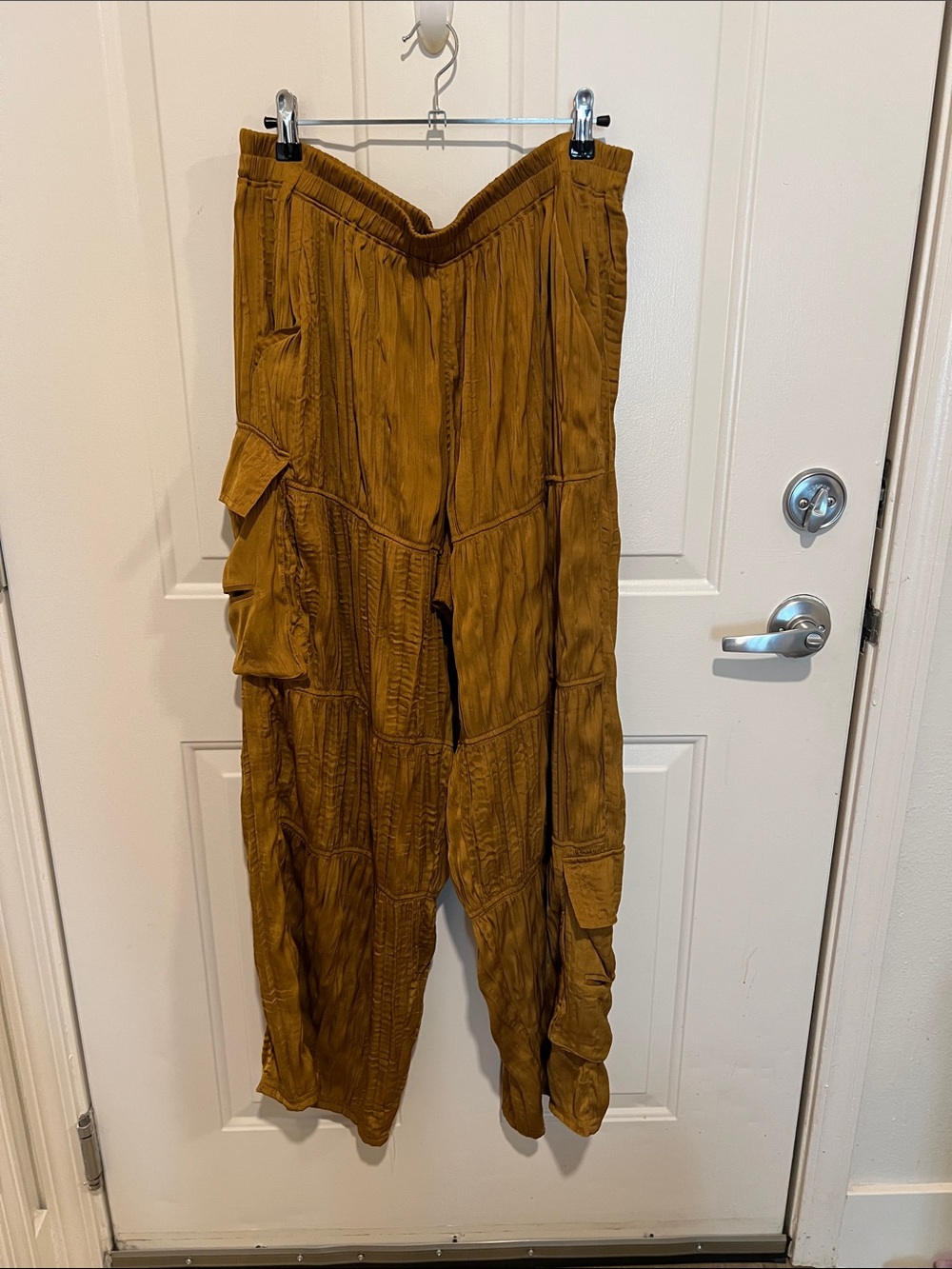 FP Movement by Free People Wide-Leg Cargo Pants in Mustard Brown
